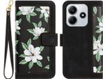Per Xiaomi Redmi Note 14 5G Custodia A Portafoglio In Pelle Finta Per Cellulare Custodia Con Motivo Floreale Custodia Nera