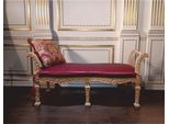 Casa Padrino Panchina Barocca Rosso Bordeaux / Colori Naturali 145 Cm - Mobili Barocchi - Italy