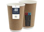 Tazza Termica In Carta 80X - Tazza Monouso Da 400 Ml Per Bevande Calde Come Caffè, Tè E Vin Brulé