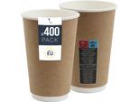 400X Tazza Termica In Carta - Tazza Monouso Da 400 Ml Per Bevande Calde Come Caffè, Tè E Vin Brulé