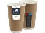 Tazza Termica In Carta 20X - Tazza Monouso Da 400 Ml Per Bevande Calde Come Caffè, Tè E Vin Brulé