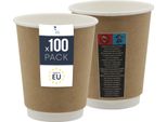 100X Tazze Termiche In Carta - Tazze Monouso Da 300 Ml Per Bevande Calde Come Caffè, Tè E Vin Brulé