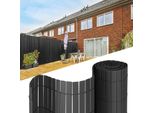Hengda Schermo Privacy In Pvc Rinforzo Interno, Schermo Privacy Balcone Con Fascette, Privacy Recinzione Frangivento Impermeabile Senza Foratura Per Balcone Giardino, Grigio 1,6 X 3M