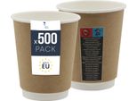 Tazza Termica In Carta 500X - Tazza Monouso Da 300 Ml Per Bevande Calde Come Caffè, Tè E Vin Brulé