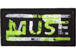 Muse - Logo Sbiadito - Toppa Da Applicare Con Il Ferro Da Stiro, Tessuto RO12851 (Taglia Unica) (Nero/Bianco/Verde Chiaro)