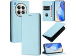 Custodia In Pelle Per Infinix Zero 40 4G/Zero 40 5G, Pelle Litschi, Custodia A Portafoglio Con Slot Per Carte E Supporto Blu Chiaro
