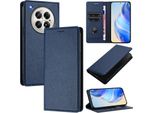 Custodia In Pelle Per Infinix Zero 40 4G/Zero 40 5G, Pelle Litschi, Custodia A Portafoglio Con Slot Per Carte E Supporto Blu