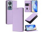 Custodia In Pelle Per Honor 90 Smart/Honor X7B/Honor X7B 5G, Pelle Litschi, Custodia A Portafoglio Con Slot Per Carte E Supporto Viola