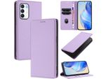 Custodia In Pelle Per Infinix Zero 5G 2023, Pelle Litschi, Custodia A Portafoglio Con Slot Per Carte E Supporto Viola
