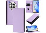 Custodia In Pelle Per Infinix Zero 40 4G/Zero 40 5G, Pelle Litschi, Custodia A Portafoglio Con Slot Per Carte E Supporto Viola