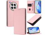 Custodia In Pelle Per Infinix Zero 40 4G/Zero 40 5G, Pelle Litschi, Custodia A Portafoglio Con Slot Per Carte E Supporto Rosa
