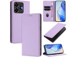 Custodia In Pelle Per Zte Blade V60 Vita/V60 Design/Nubia V60 Design/Axon 60 Lite, Pelle Litschi, Custodia A Portafoglio Con Slot Per Carte E Supporto Viola