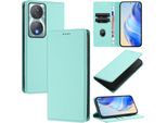 Custodia In Pelle Per Honor 90 Smart/Honor X7B/Honor X7B 5G, Pelle Litschi, Custodia A Portafoglio Con Slot Per Carte E Supporto Turchese