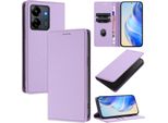 Custodia In Pelle Per Xiaomi Redmi 13C/Poco C65/Poco M6 5G, Pelle Litschi, Custodia A Portafoglio Con Slot Per Carte E Supporto Viola
