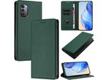 Custodia In Pelle Per Nokia G21/Nokia G11, Pelle Litschi, Custodia A Portafoglio Con Slot Per Carte E Supporto Verde