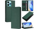 Custodia In Pelle Per Realme Note 50/Realme C51/Realme C53/Realme C51S, Pelle Litschi, Custodia A Portafoglio Con Slot Per Carte E Supporto Verde