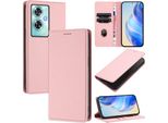 Custodia In Pelle Per Oneplus Nord N30 Se, Pelle Litschi, Custodia A Portafoglio Con Slot Per Carte E Supporto Rosa