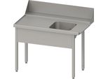 Tavolo Di Carico "Pro"", Guida A Cestello Con Pendenza, Senza Piastra Di Base Con Una Vasca 1600X750X880 Mm, Lato Sinistro, Con Alzatina 200 Mm E Copertura Vasca, Saldata"