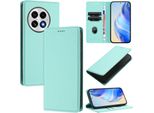 Custodia In Pelle Per Oneplus 13, Pelle Litschi, Custodia A Portafoglio Con Slot Per Carte E Supporto Turchese