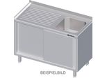 Mobile Lavello Con Ante Scorrevoli, 1900X600X850 Mm, Con Un Lavello A Sinistra, Con Supporto, Saldato