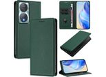 Custodia In Pelle Per Honor 90 Smart/Honor X7B/Honor X7B 5G, Pelle Litschi, Custodia A Portafoglio Con Slot Per Carte E Supporto Verde