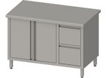 Armadio Da Lavoro Con Ante A Battente, 1800X600X850 Mm, Con 2 Cassettiere A Destra, Senza Supporto, Saldato