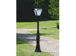 Casa Padrino Lanterna Da Giardino In Stile Liberty Nero/Bianco H. 389,5 Cm - Illuminazione Per Esterni