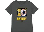 Star Wars - Maglietta Per Bambini - 10° Compleanno TV3208 (116) (Carbone)