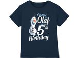 Frozen - Maglietta "Chillin Like Olaf"" Per Bambini - 5° Compleanno TV3348 (116) (Blu Navy)"