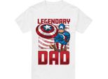 Captain America - Maglietta "Legendary Dad"" Da Uomo TV3482 (M) (Bianco)"