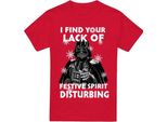 Star Wars - Maglietta Da Uomo "Lack Of Spirit"" - Design Natalizio TV3518 (S) (Rosso)"