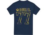 Star Wars - Maglietta "Rebel 77"" Per Uomo TV3544 (M) (Blu Navy)"