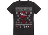 Deadpool - Maglietta "Coming To Town"" Da Uomo TV3545 (L) (Nero)"