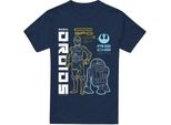 Star Wars - Maglietta "Droidi Ribelli"" Per Uomo TV3582 (L) (Blu Navy)"