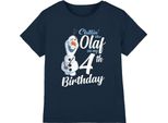 Frozen - Maglietta "Chillin Like Olaf"" Per Bambini - 4° Compleanno TV4068 (116) (Blu Navy)"