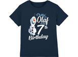 Frozen - Maglietta "Chillin Like Olaf"" Per Bambini - 7° Compleanno TV4318 (128) (Blu Navy)"