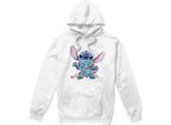 Lilo & Stitch - Felpa Con Cappuccio Da Uomo TV4552 (Xl) (Bianco)