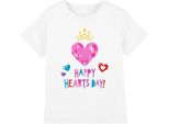 Disney Princess - Maglietta "Happy Hearts Day"" Per Bambini - Valentinstag TV4658 (128) (Weiß)"