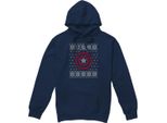 Capitan America - Felpa Con Cappuccio Da Uomo TV4770 (Xl) (Blu Navy)