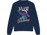 Lilo & Stitch - Felpa "Merry Stitchmas"" Per Bambini/Donne Unisex TV4800 (Xxl) (Marineblau)"