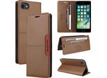 Custodia Per Iphone 8 Plus/7 Plus/6S Plus/6 Plus, Custodia In Pelle Flip Wallet Con Slot Per Carte E Supporto Marrone