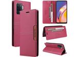 Custodia Per Oppo A94/A94 5G/A95 5G/F19 Pro/Reno5 Lite/Reno5 Z/Reno6 Z, Custodia In Pelle Flip Wallet Con Slot Per Carte E Supporto Rosso