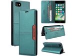 Custodia Per Iphone 8/7/6S/6/Iphone Se 2022/2020, Custodia In Pelle Flip Wallet Con Slot Per Carte E Supporto Verde