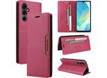 Custodia Per Samsung Galaxy A16 5G/4G, Custodia In Pelle Flip Wallet Con Slot Per Schede E Supporto Red