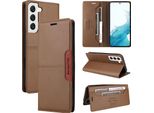 Custodia Per Samsung Galaxy S21 5G, Custodia In Pelle Flip Wallet Con Slot Per Carte E Supporto Marrone