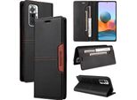Custodia Per Xiaomi Redmi Note 10 Pro/Note 10 Pro Max, Custodia In Pelle Flip Wallet Con Slot Per Schede E Supporto Nero