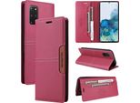 Custodia Per Samsung Galaxy S20+/S20 Plus 5G, Custodia In Pelle Flip Wallet Con Slot Per Schede E Supporto Rosso