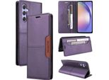 Custodia Per Samsung Galaxy A54 5G, Custodia In Pelle Flip Wallet Con Slot Per Carte E Supporto Viola