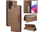 Custodia Per Samsung Galaxy A53 5G, Custodia In Pelle Flip Wallet Con Slot Per Carte E Supporto Marrone