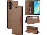 Custodia Per Samsung Galaxy A16 5G/4G, Custodia In Pelle Flip Wallet Con Slot Per Carte E Supporto Brown